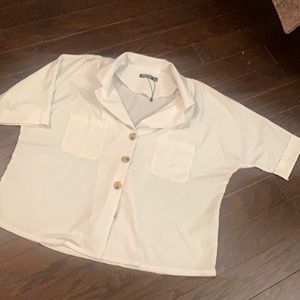 Oversized white button down